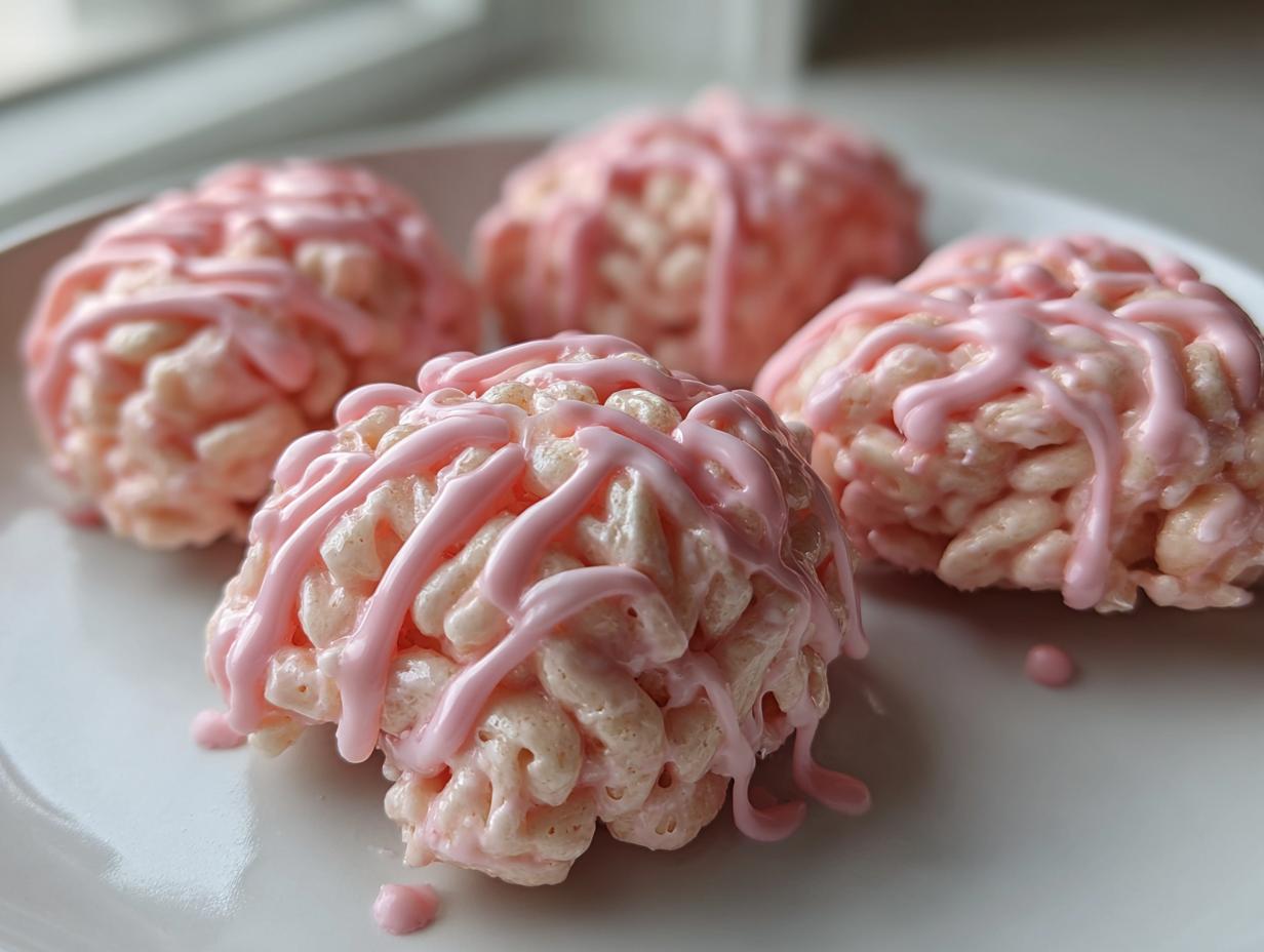 Spooky Marshmallow Rice Krispies Brains in 3 Easy Steps