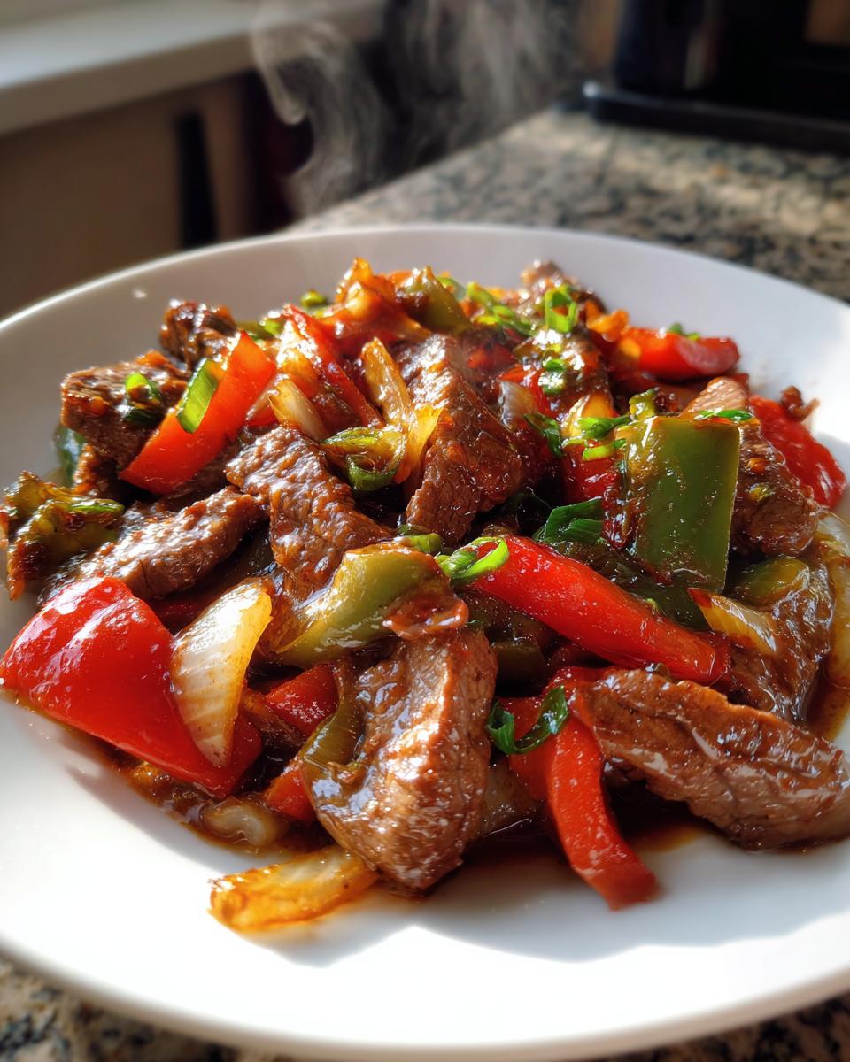 Sizzling Chinese Pepper Steak with Onions - detail 2