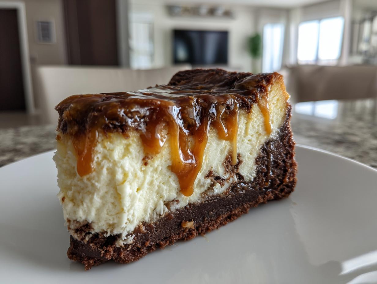 Irresistible Caramel Brownie Cheesecake in 7 Simple Steps