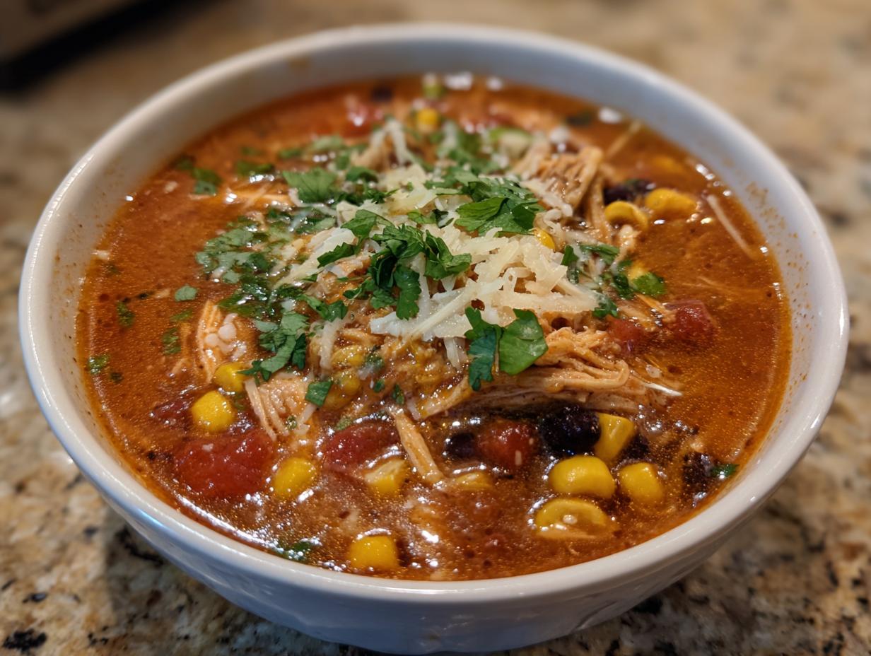 30-Minute Easy Chicken Taco Soup Recipe – So Delicious!