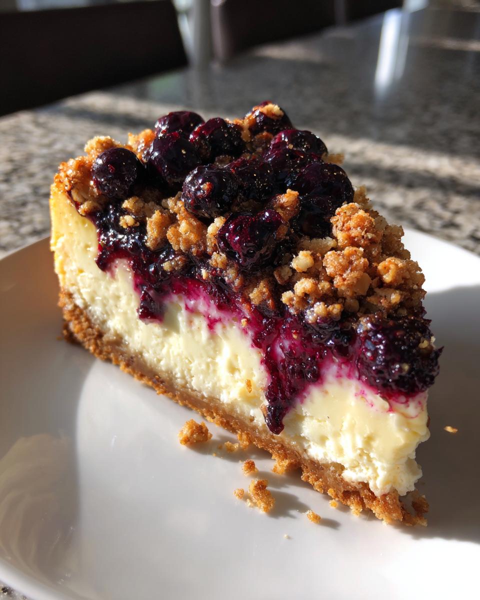 Effortless Blueberry Crumble Cheesecake - detail 2