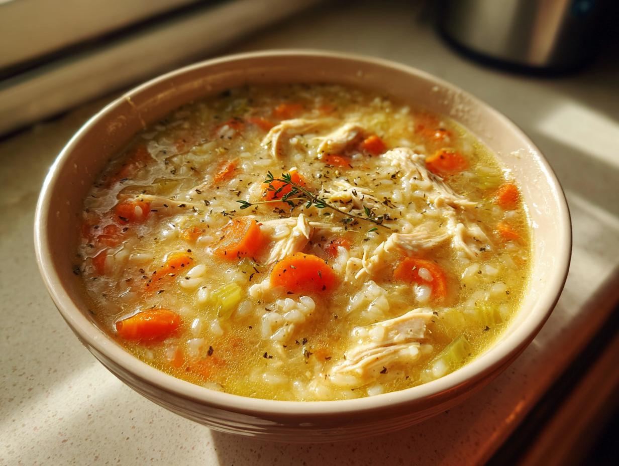 High Protein Instant Pot Chicken & Rice Soup in 10 Minutes
