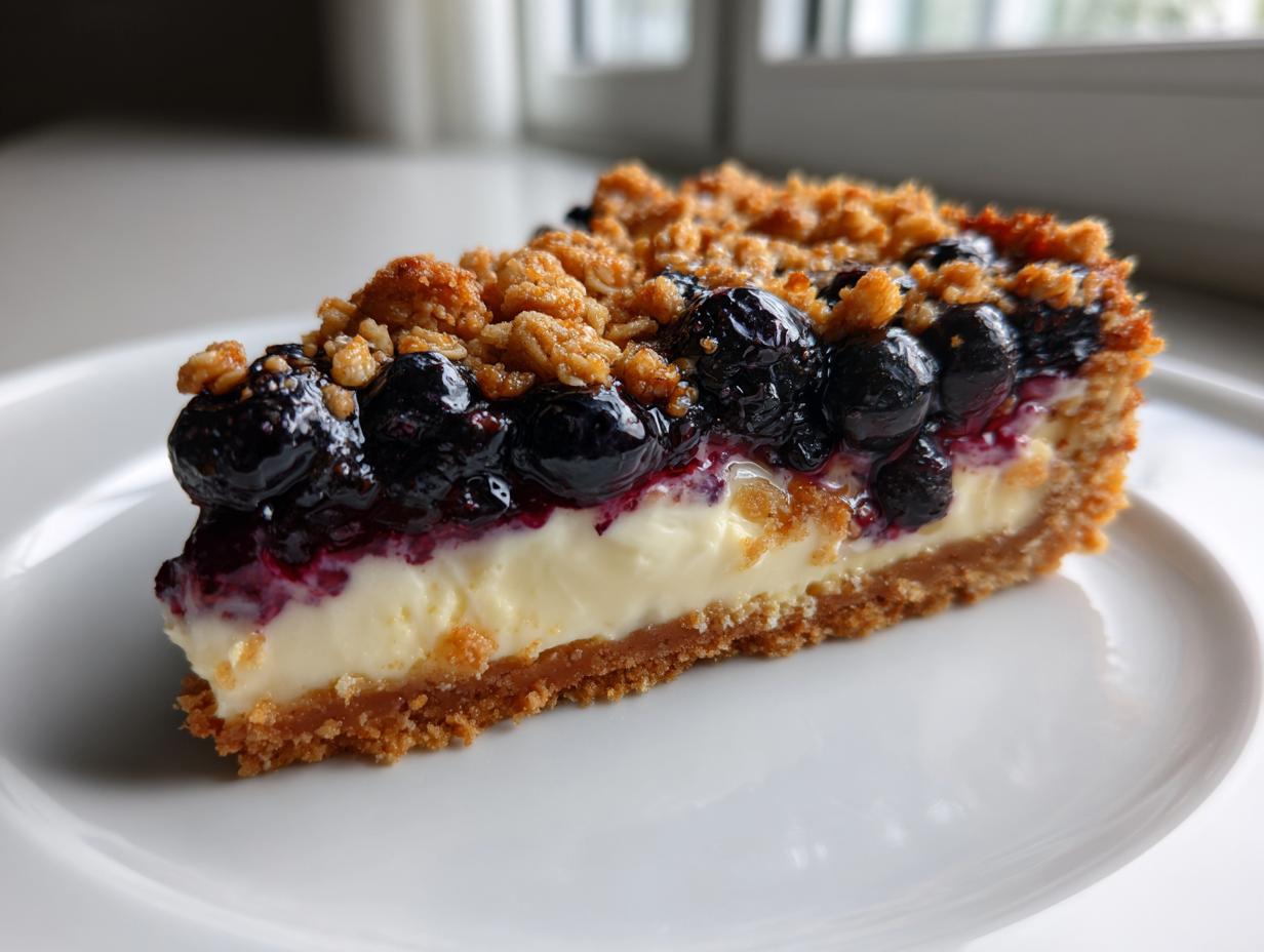 How to Make Blueberry Crumble Cheesecake in 4 Easy Steps