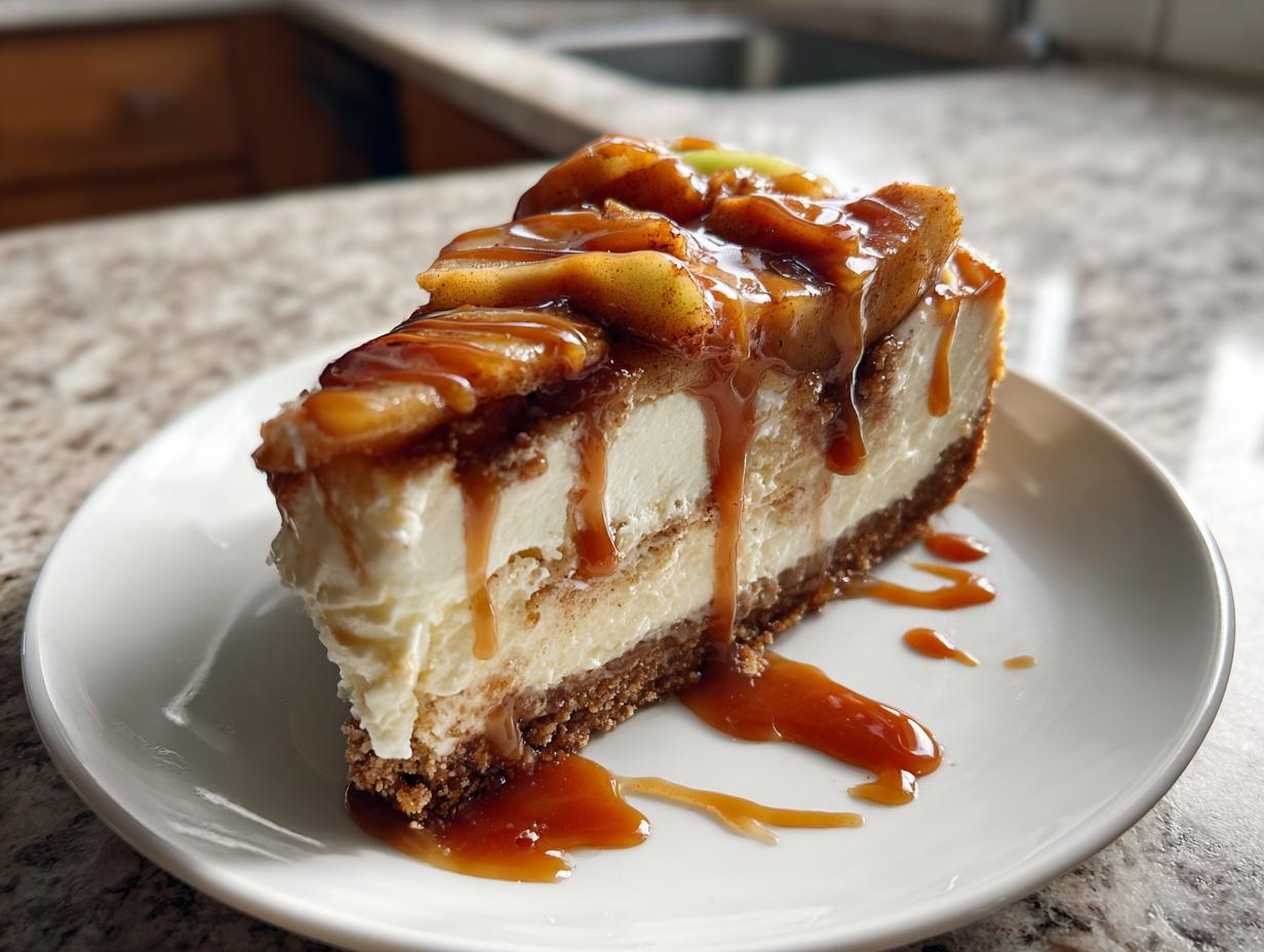 Irresistible Salted Caramel Apple Pie Cheesecake Recipe in 3 Easy Steps