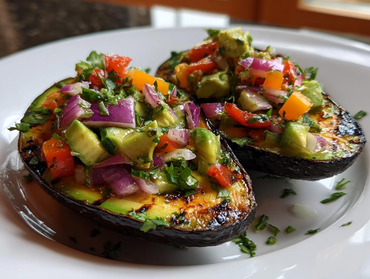 Grilled Avocado with Veggie Ceviche