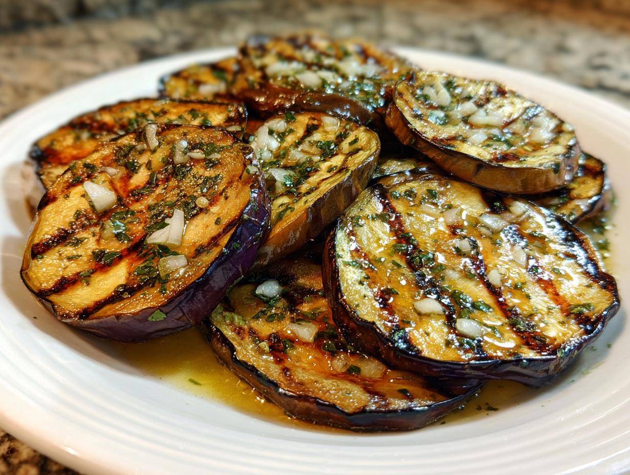 Grilled Eggplant with Garlic and Herbs