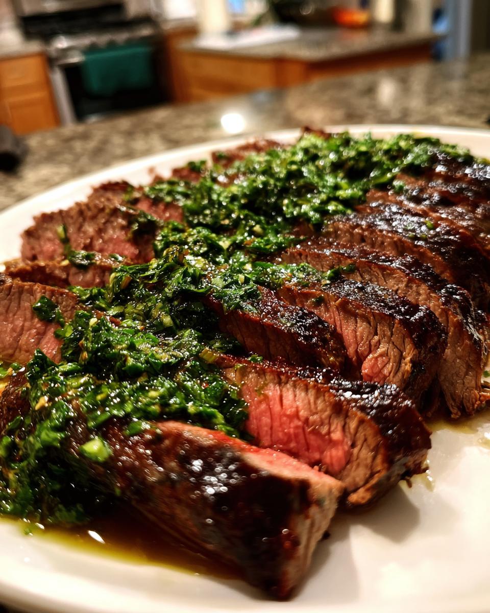 Grilled Flank Steak with Chimichurri - detail 2