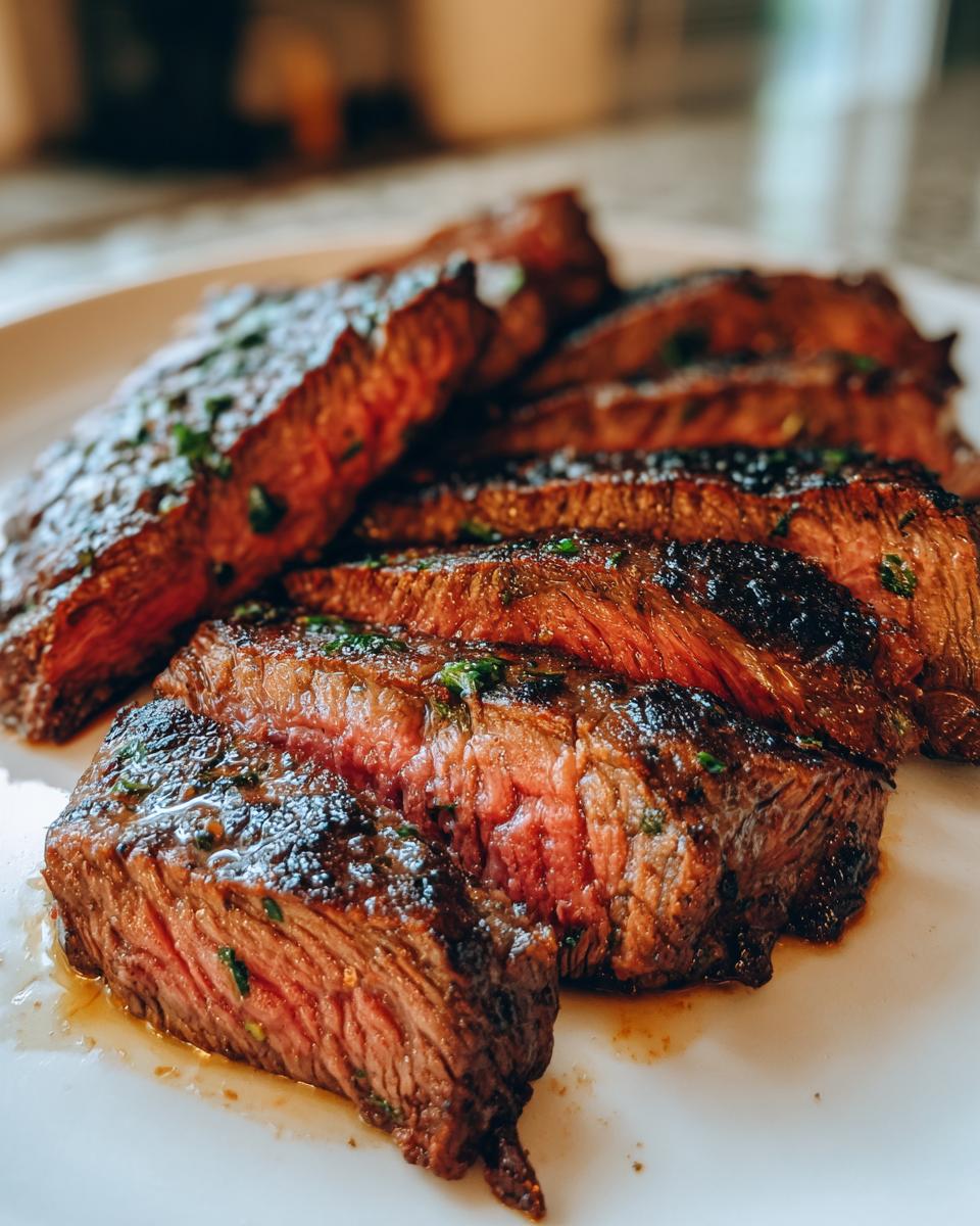 Grilled Garlic and Herb Marinated Hanger Steak - detail 2