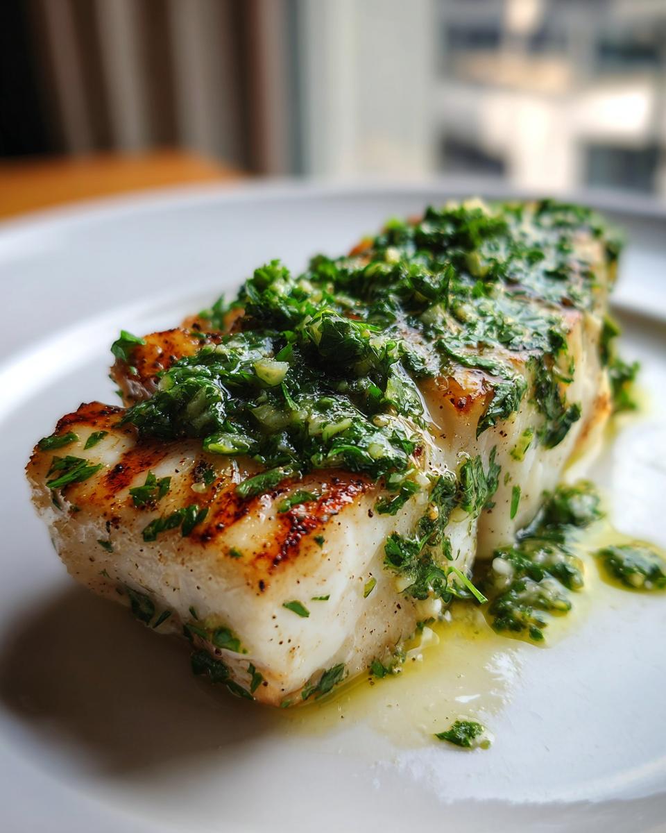 Grilled Halibut with Cilantro Garlic Butter - detail 2