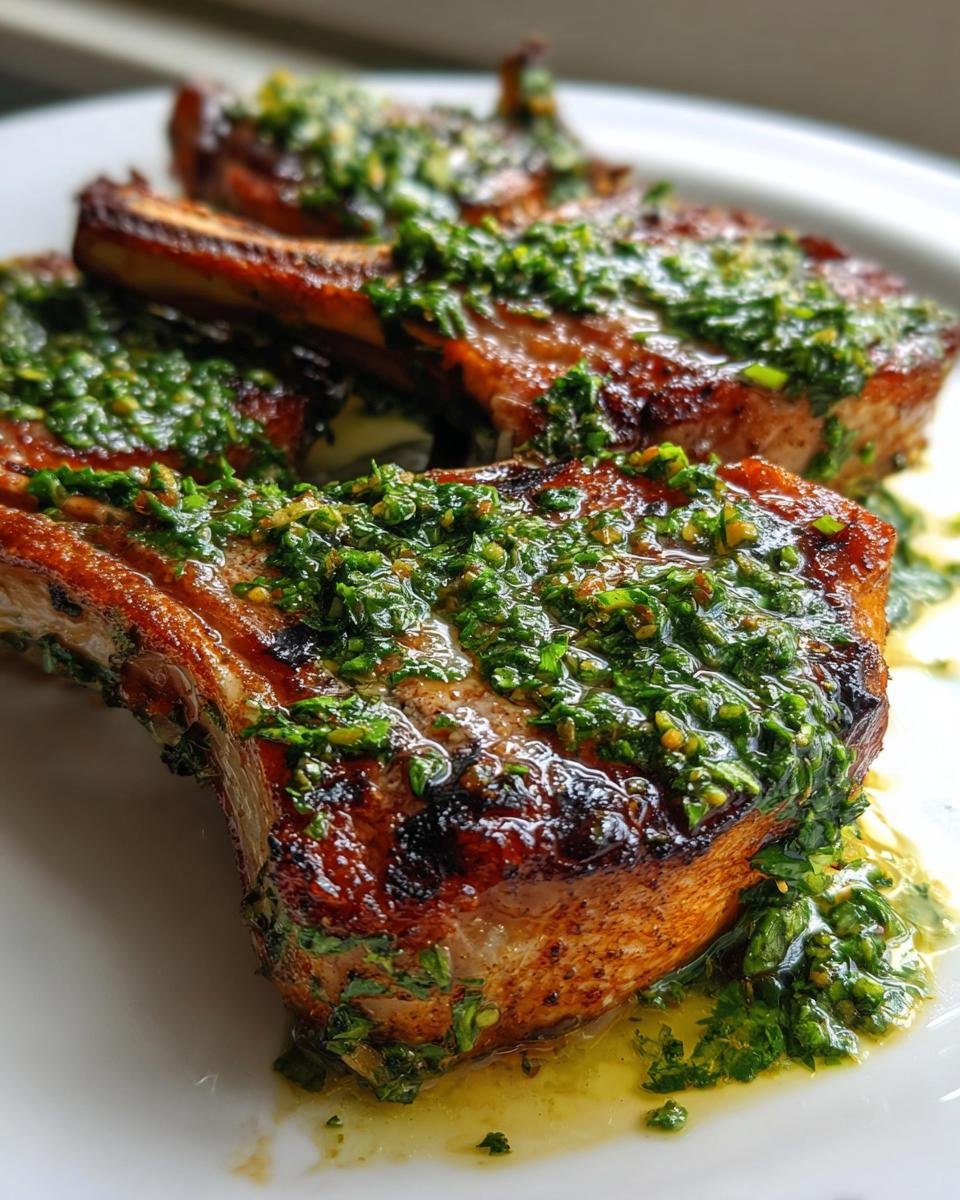 Grilled Lamb Chops with Herb Sauce - detail 2