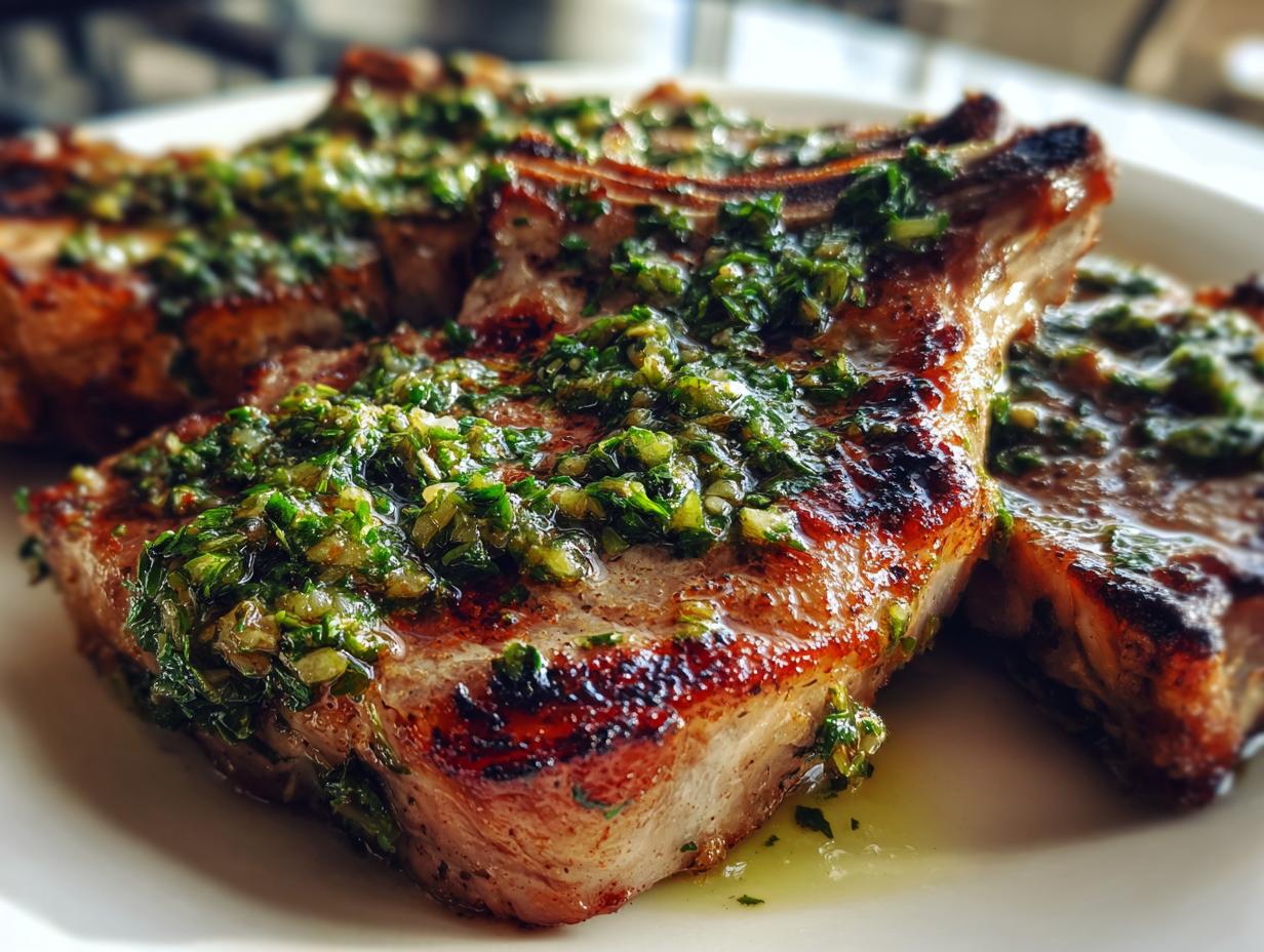 Grilled Lamb Chops with Herb Sauce