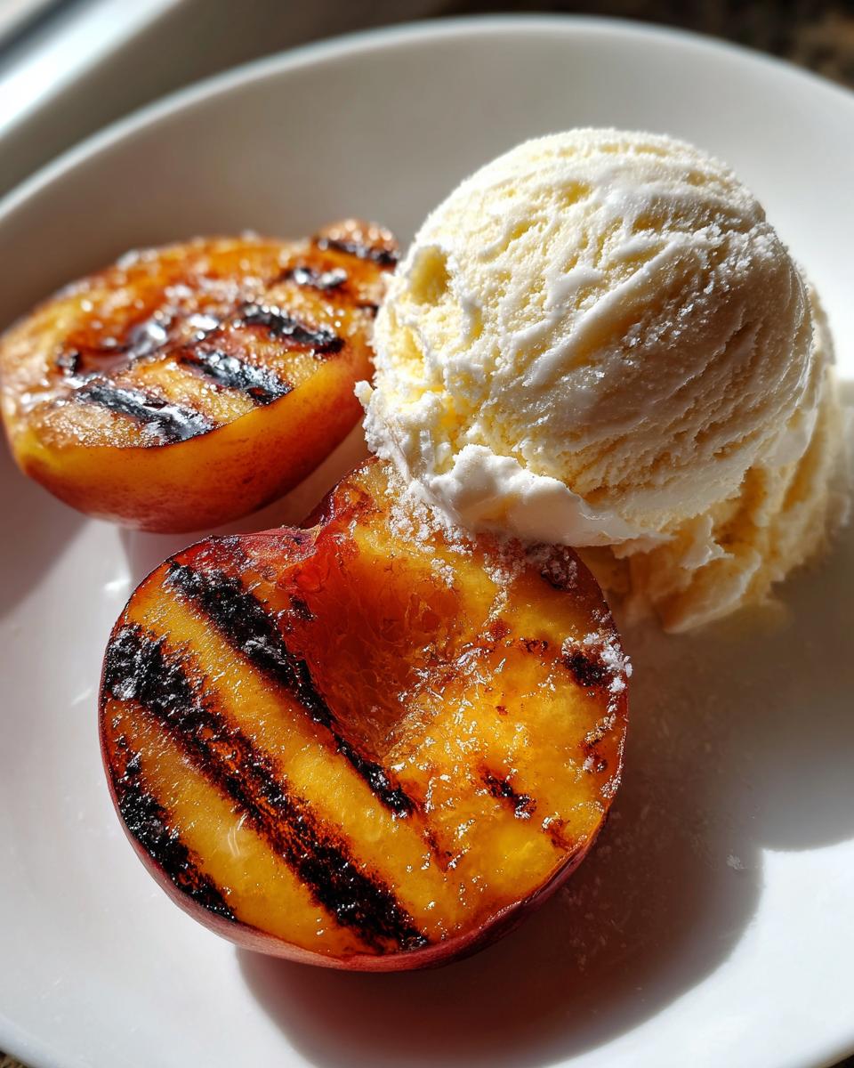 Grilled Peaches with Vanilla Ice Cream - detail 2