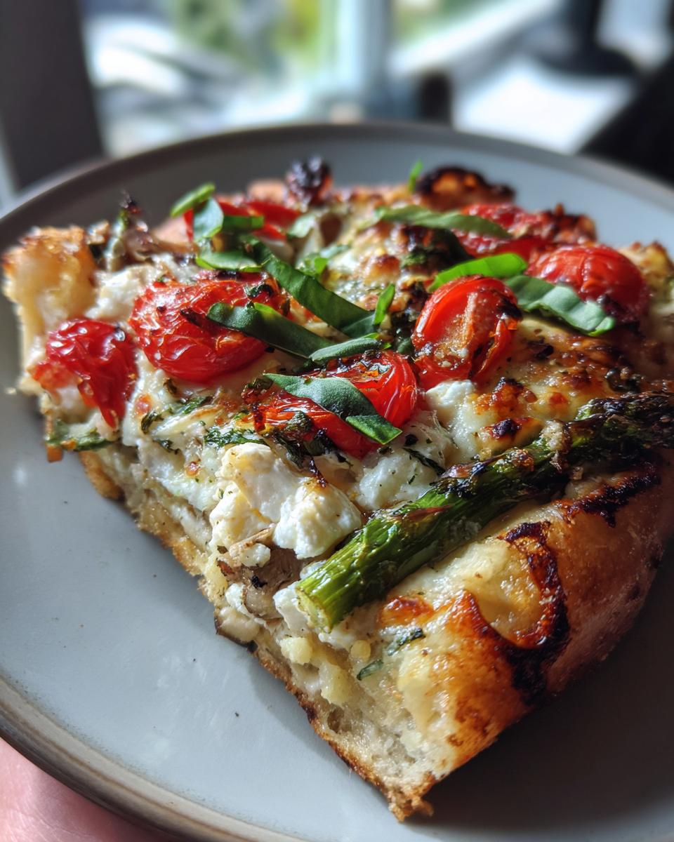 Grilled Pizza with Tomatoes, Asparagus, and Goat Cheese - detail 2