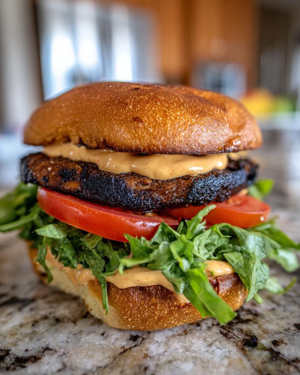 Grilled Portobello Burgers with House Sauce - detail 2