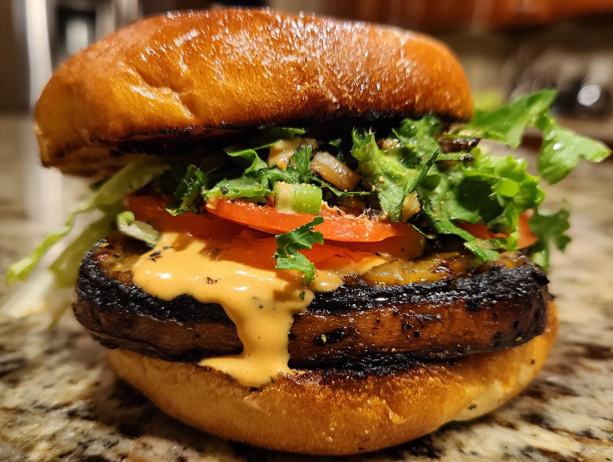 Grilled Portobello Burgers with House Sauce