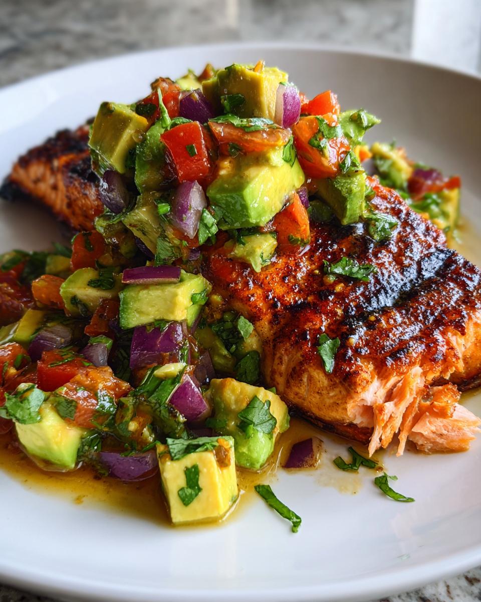 Grilled Salmon with Avocado Salsa - detail 2