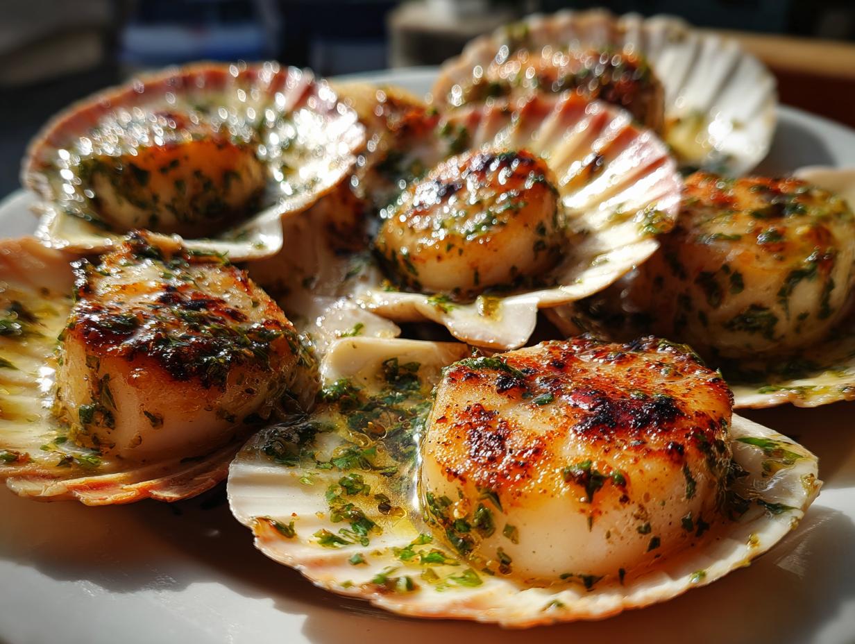 Grilled Scallops in the Shell