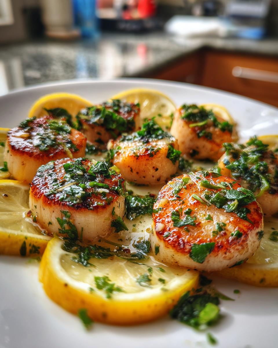 Grilled Scallops with Lemon and Herbs - detail 2
