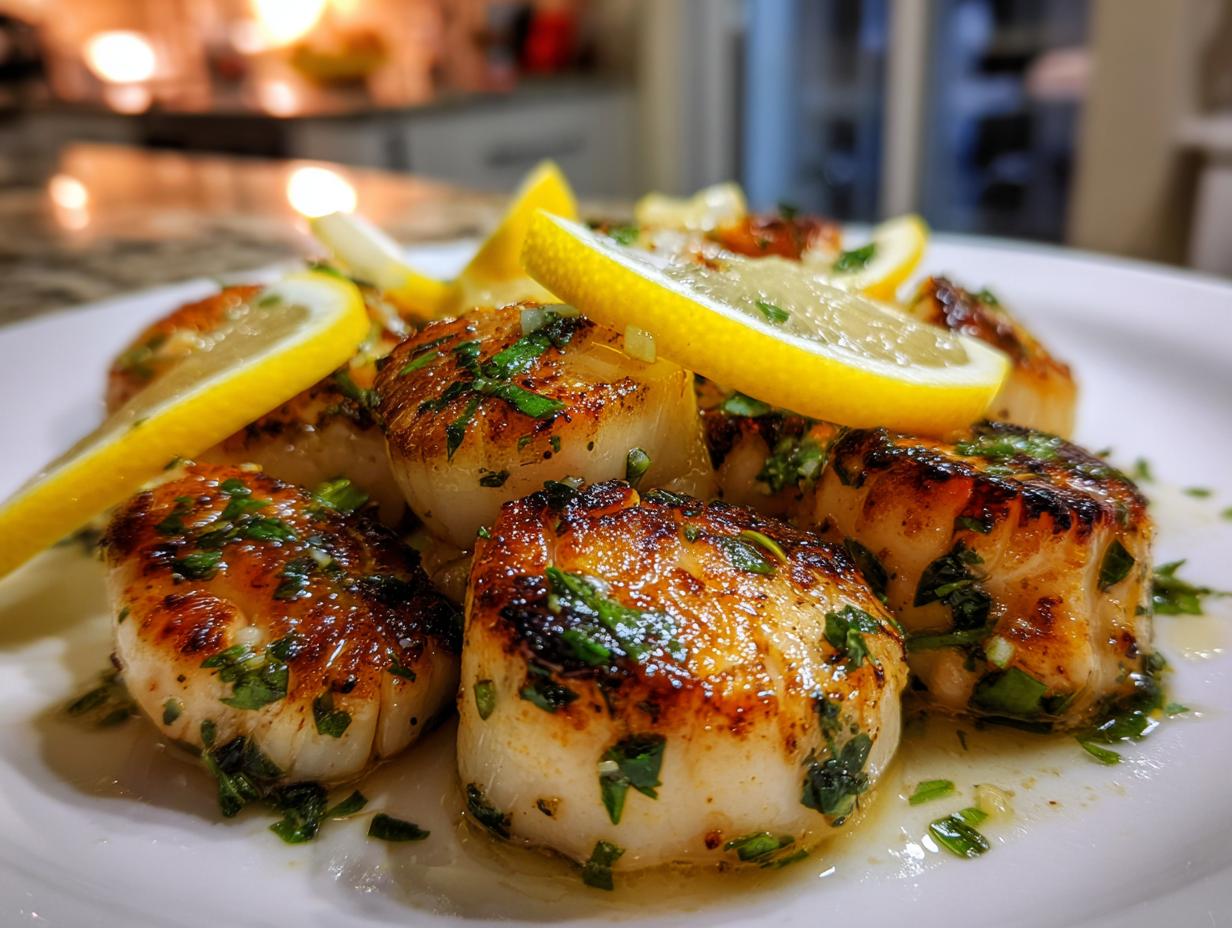 Grilled Scallops with Lemon and Herbs