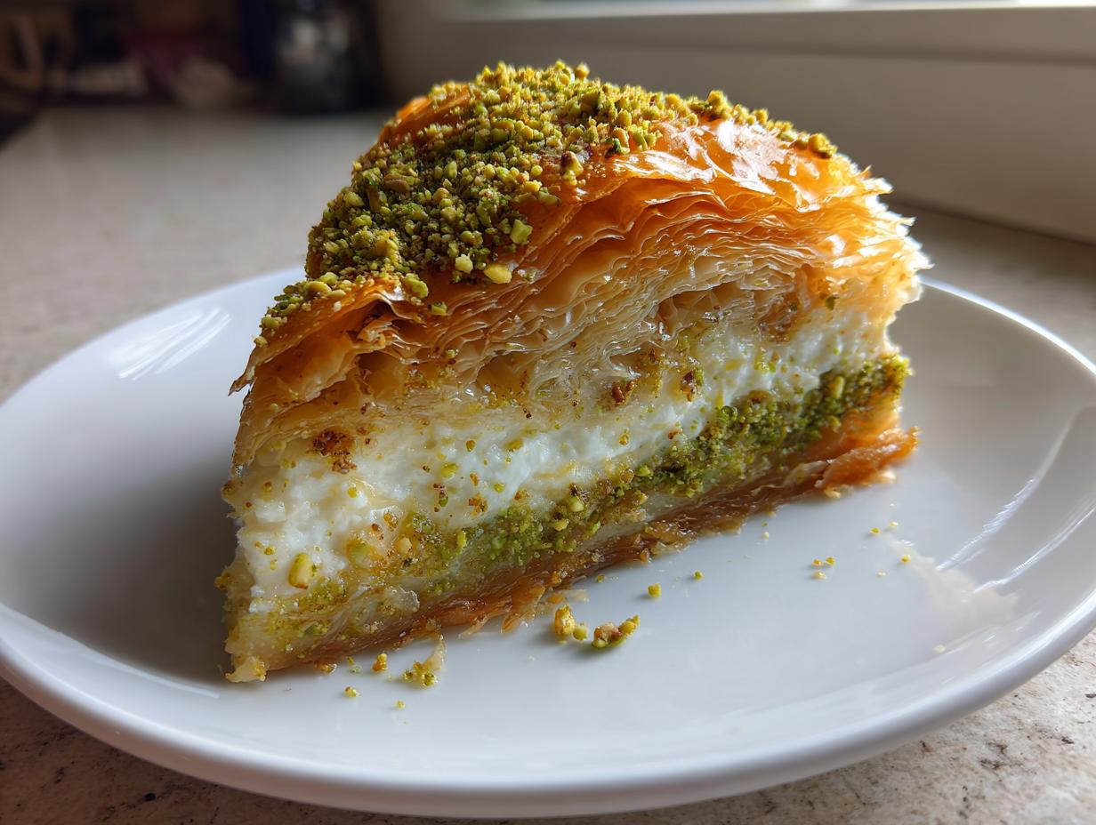 Honey Pistachio Baklava Cheesecake