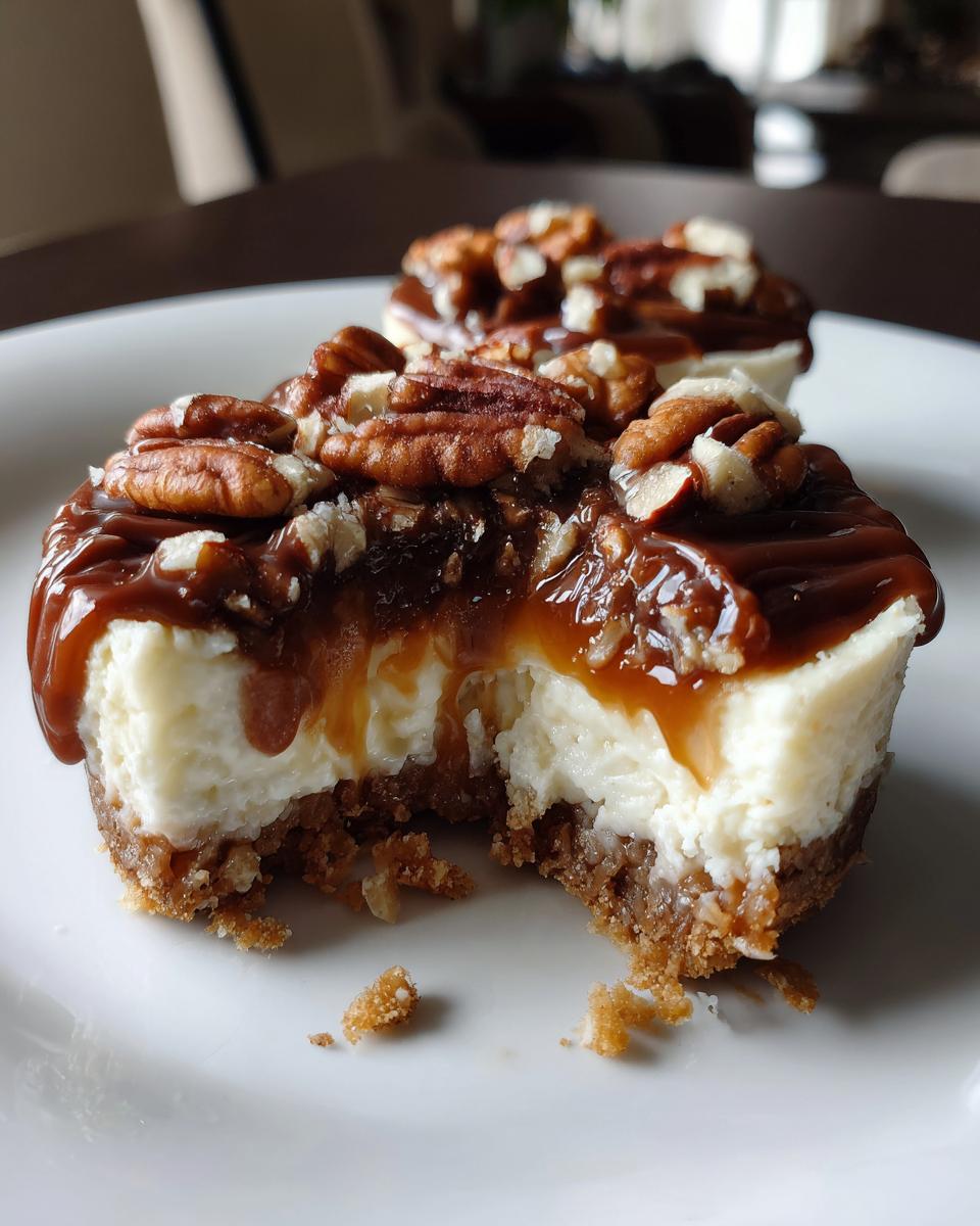 No Bake Turtle Mini Cheesecake - detail 2