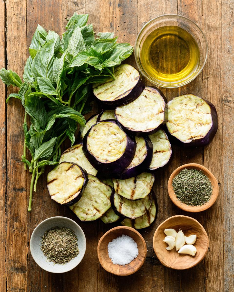 Grilled Eggplant with Garlic and Herbs - detail 1
