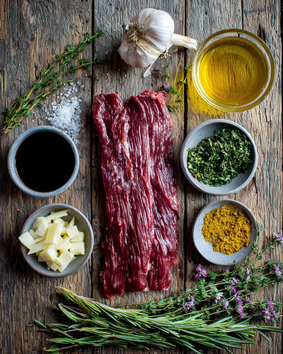 Grilled Garlic and Herb Marinated Hanger Steak - detail 1
