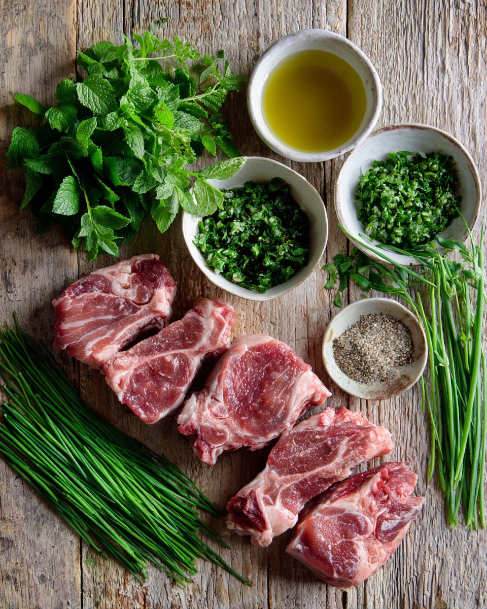 Grilled Lamb Chops with Herb Sauce - detail 1