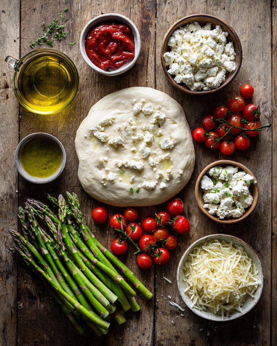 Grilled Pizza with Tomatoes, Asparagus, and Goat Cheese - detail 1
