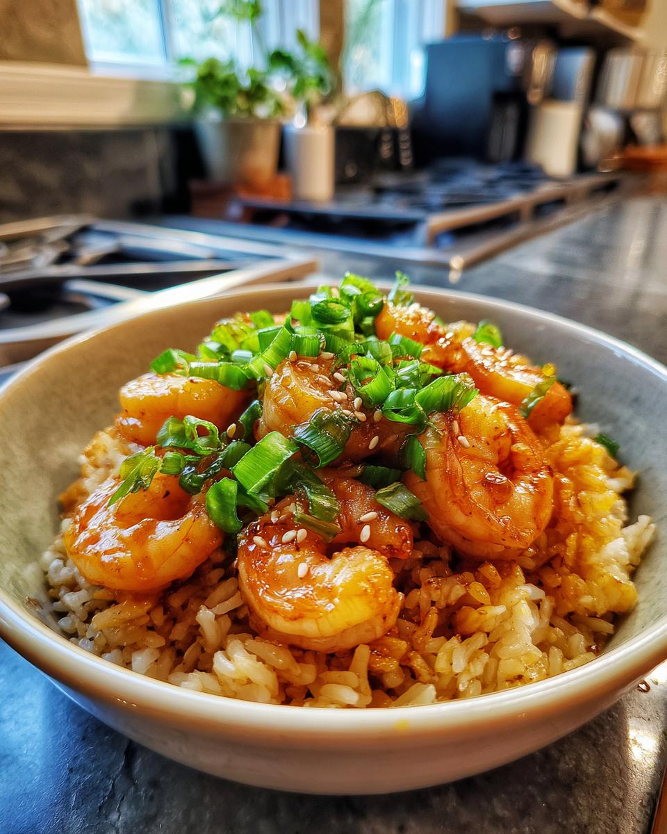 Crispy Jasmine Rice Bowl with Garlic Shrimp - detail 2