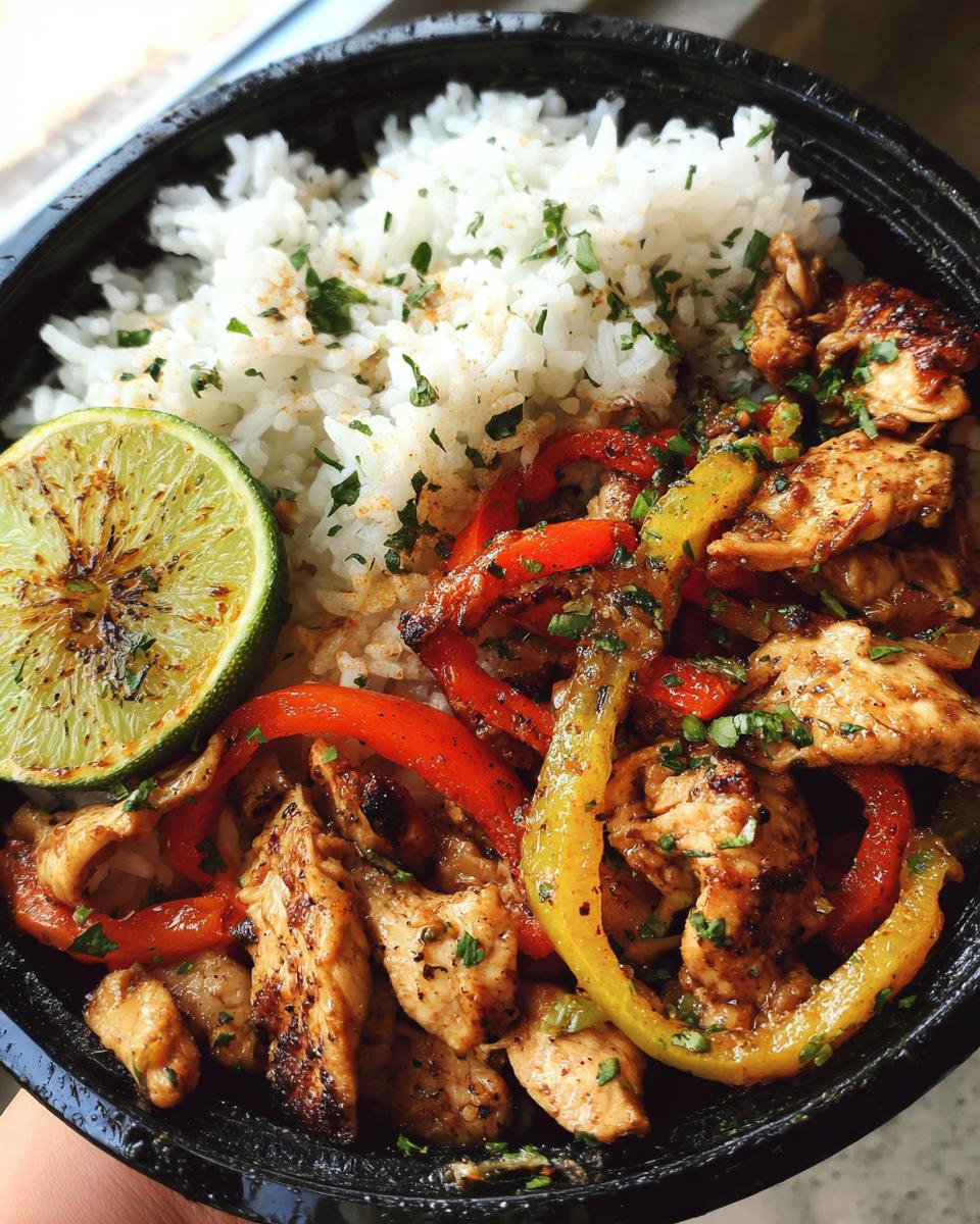 Fajita Chicken Rice Bowl with Burnt Lime - detail 2
