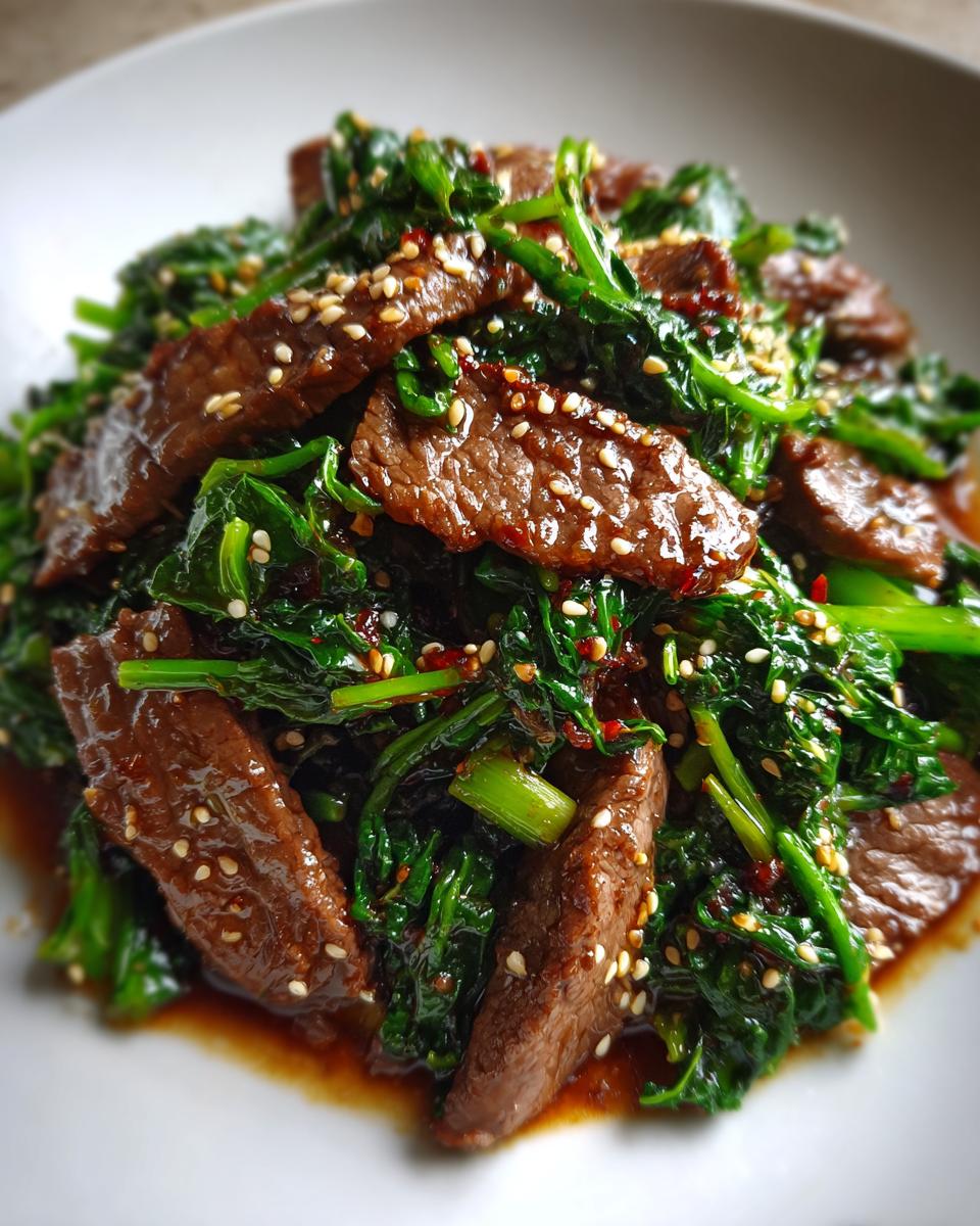 Five-Spice Beef with Sesame Greens - detail 2