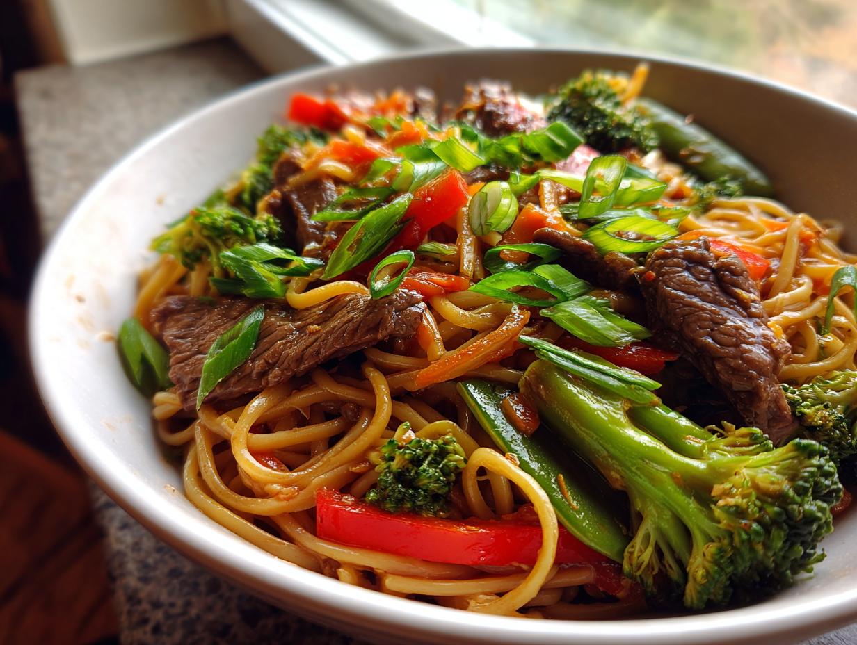 Healthy Beef Chow Mein Bowls