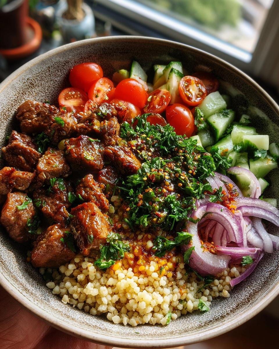 Mediterranean Beef Bowls with Harissa Oil - detail 2