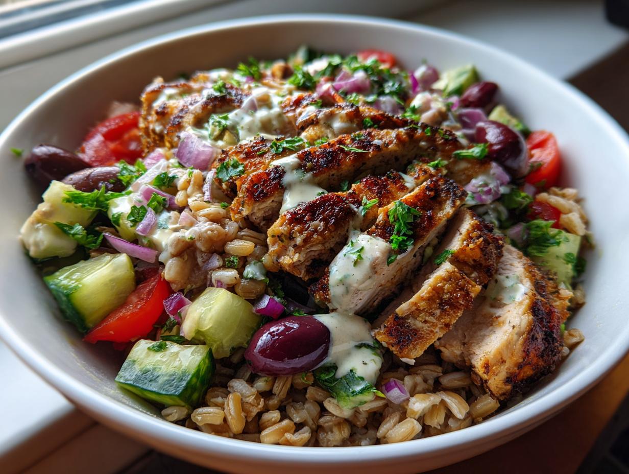 Mediterranean Chicken & Farro Bowls