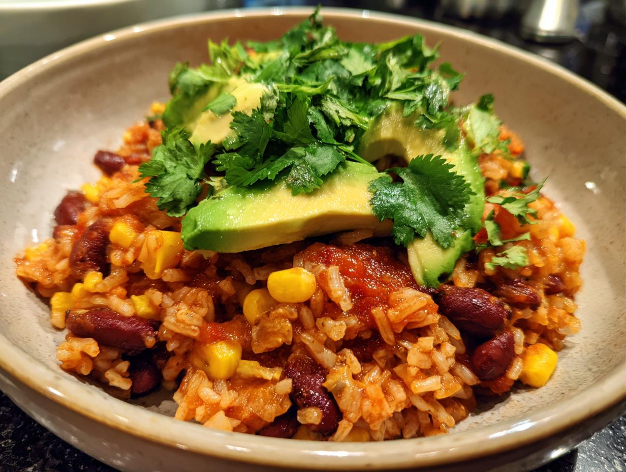 One-Pot Beans & Rice with Corn & Salsa