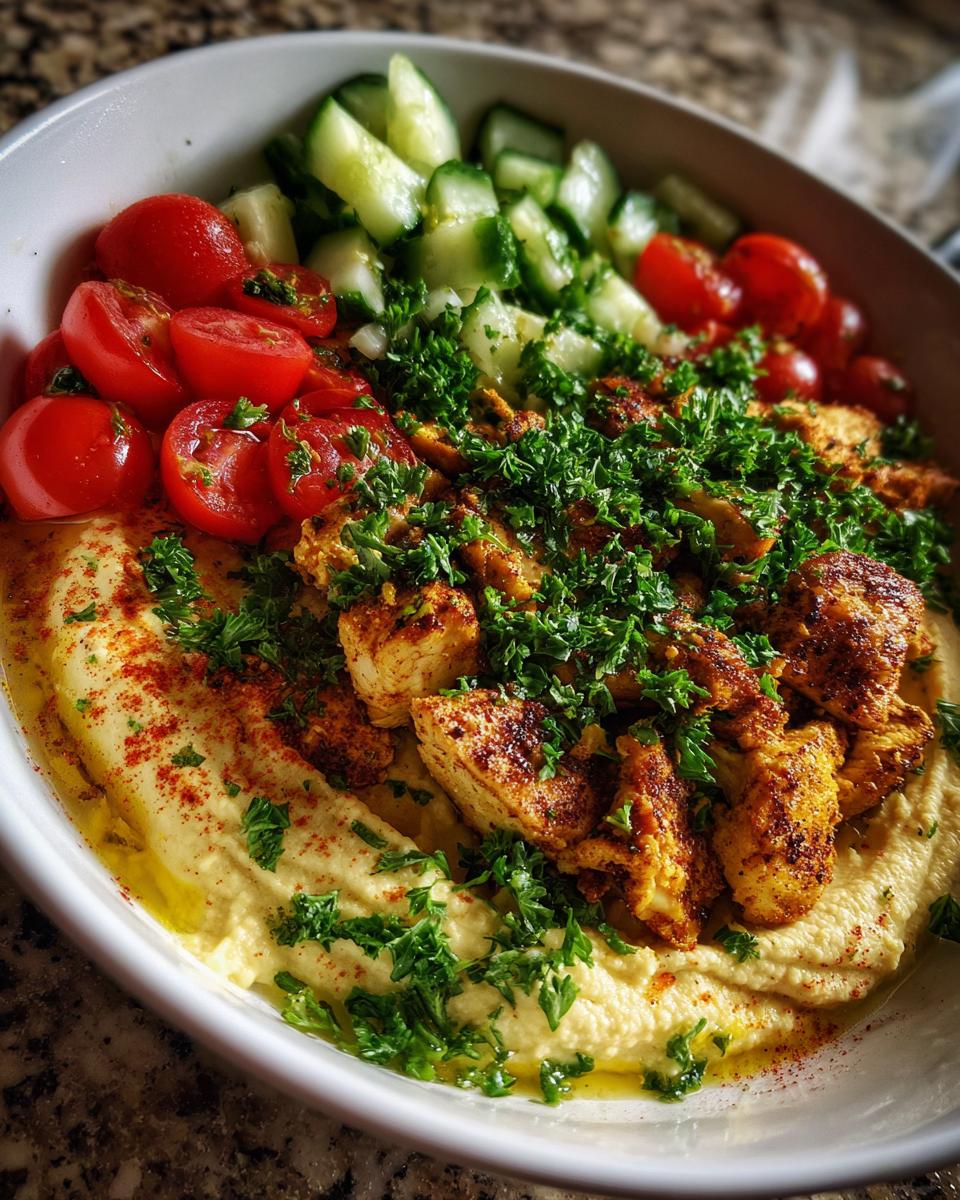 Quick Chicken Hummus Bowl - detail 2