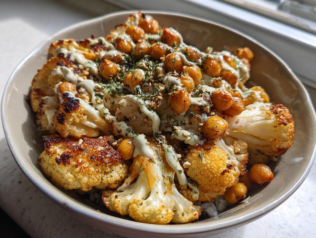Roasted Cauliflower & Chickpea Bowls