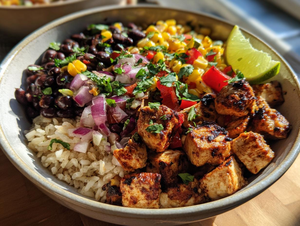Sheet Pan Chicken Burrito Bowls
