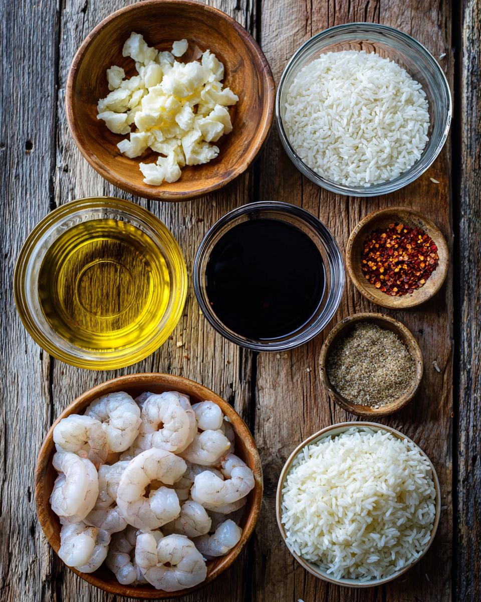 Crispy Jasmine Rice Bowl with Garlic Shrimp - detail 1